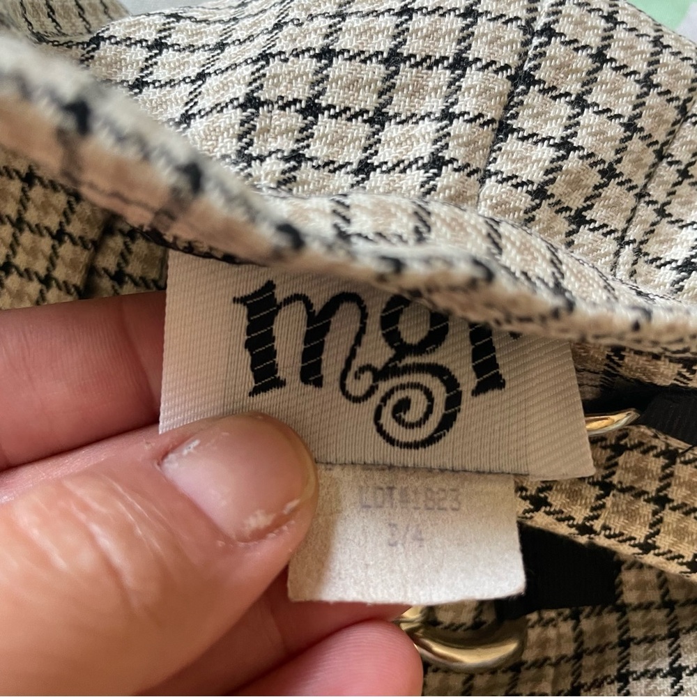MGR Plaid Mini Skirt 3 Ivory Pleat Schoolgirl Harajuku Prep Grunge Academia - Picture 10 of 13